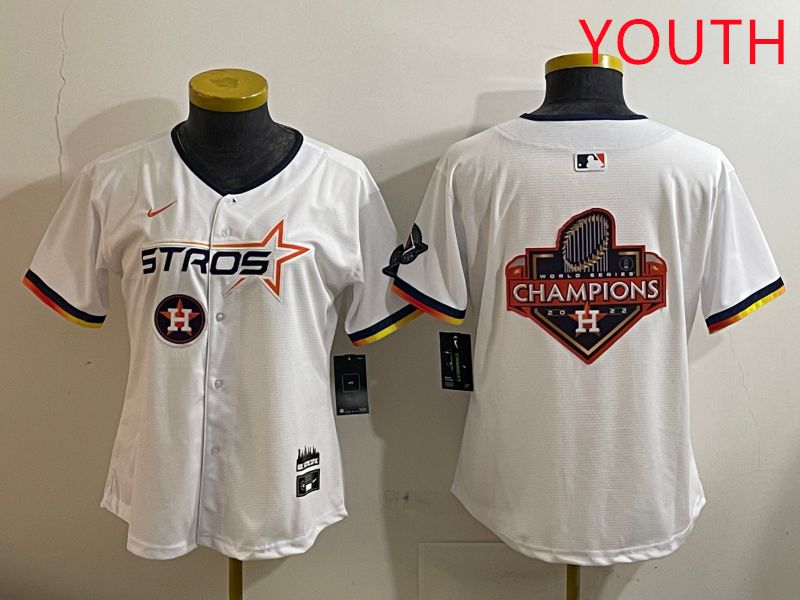 Youth Houston Astros Blank White three generations Joint Name Nike 2025 MLB Jersey style 25->youth mlb jersey->Youth Jersey